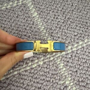 Hermes Gold and Blue Bracelet